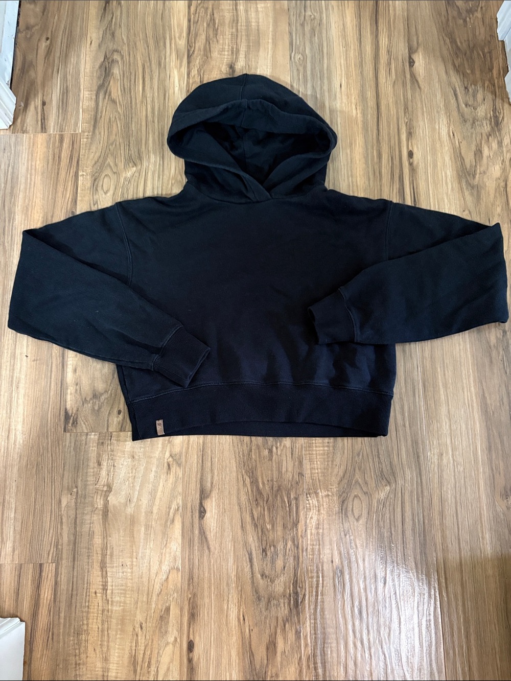 tentree Black Cropped Hooded Sweatshirt